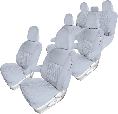 FH Group Custom Fit Car Seat Covers Specifically Made for 2011-2020 Toyota Sienna 7 Seater with Ultraflex Neoprene Water Resistant Automotive Seat Covers - Full Set Solid Gray