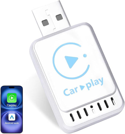 2026 Newly Upgraded Wireless CarPlay Adapter: Slim, Lightweight and Portable, Plug-and-Play. Easy to Operate with Stable Connection and no lag, Compatible with iPhone and Android Devices.