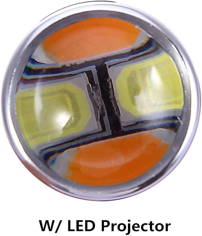 3157 3057 3357 4157 Turn Signal White Yellow Amber Switchback Led Light Bulbs 22 SMD with Projector, for Standard Socket, Not CK, Pair of 2