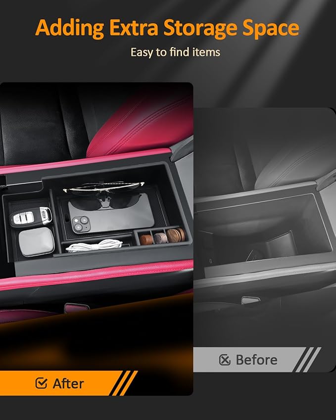 CDEFG for Chevy Blazer EV 2024 2025 2026 Center Console Organizer Tray for Blazer EV LT/RS Accessories Armrest Storage Box Insert Tray for Blazer EV Arm Rest Middle Organizer