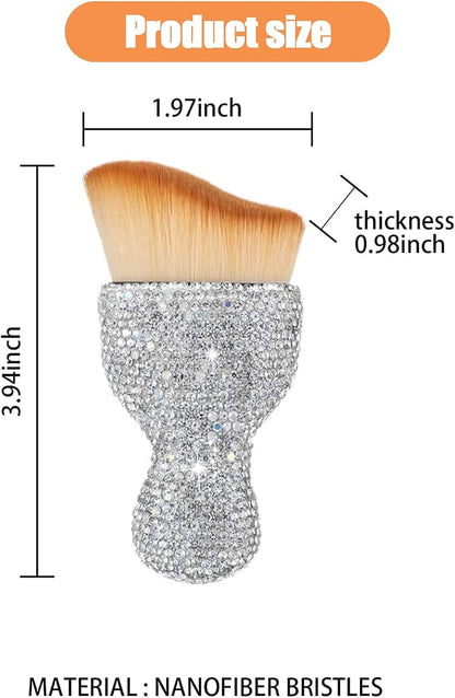 1 PC Bling Car Interior Dust Brush, Rhinestones Auto Scratch Free Detailing Brush, Soft Car Interior Cleaning Brush Accessories for Automotive Dashboard, Air Conditioner Vents, Computer (White)