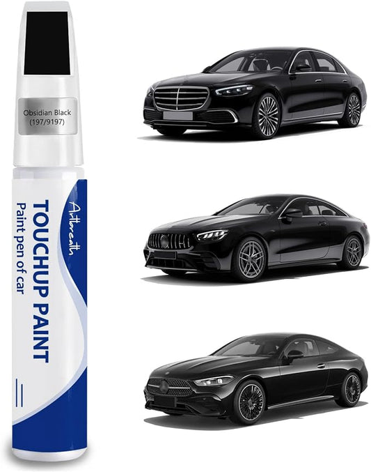 Obsidian Black(197/9197) Touch Up Paint for Mercedes-Benz Car Paint Pen Scratch Repair Two-In-One Touch Up Paint Automotive Paint Pen for Mercedes Benz A/C/E/G/M/GL/GLA/GLB/GLC/CLS/SL/SLC