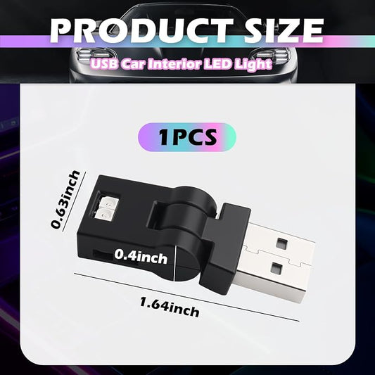 Mini USB LED Lights for Car,5V RGB Car LED Lights Interior USB Light with Adjustable Color & Brightness,Portable USBs A Ambient Lighting Cars Interior for Cars Atmosphere