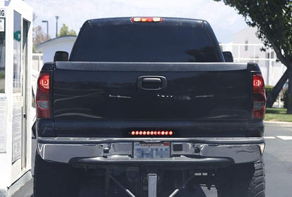 iJDMTOY 15-Inch Truck Trailer Tailgate Red LED ID Light Bar Compatible with Chevrolet Dodge Ford GMC Nissan Toyota etc, Functions as Tail Light, Brake Lamp & Turn Signal Lights, Smoked Lens