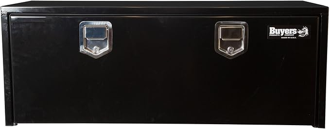 Buyers Products 1702110 Steel Underbody Truck Tool Box 18 x 18 x 48 Inch, Black Powder-Coated 14 Ga Steel, Locking Stainless Paddle Latch, Drop Door, Weather-Resistant, Made in USA