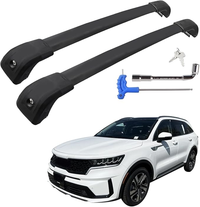 Gdydi 220lbs Car Roof Rack Cross Bars Compatible with 2021-2025 KIA Sorento and Sorento Hybrid (Fit for Flush Side Rails), Aluminum Lockable Roof Cross Bars for Kayak Bike Rooftop Cargo Carrier Bag