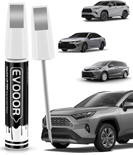 1J9 Celestial Silver Metallic Touch Up Paint Compatible with Toyota Exact Match 2 in 1 Touch up Paint for Chips and Nicks Repair