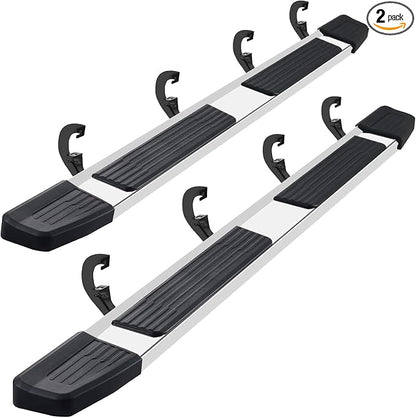 COMNOVA 6 INCHES Running Boards Steps Step Bars Compatible with 2019-2026 Chevy Silverado 1500, 2020-2026 Silverado/Sierra 2500HD/3500HD Crew Cab. A Pair Running Boards for Silverado Crew Cab