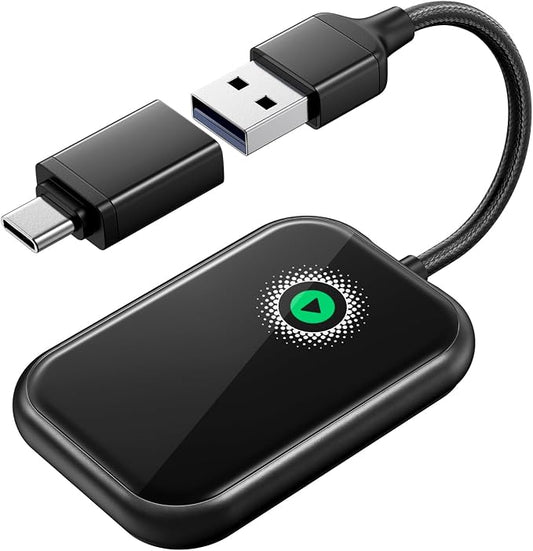 Smarter CarPlay Pro – 2-in-1 Wireless CarPlay & Android Auto Adapter, WiFi 6 & BT 5.4, Zero Latency Real-time Transmission, 5s Auto-Reconnect, Plug & Play, 98% Cars Compatible (2015+)