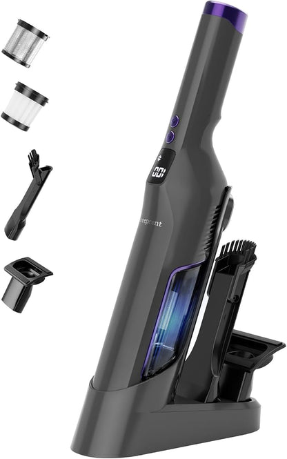 Sweepcent Handheld Vacuum Cordless, 24Kpa Car Vacuum with Brushless Motor, Charging Dock, Rechargeable, 1.5lbs Portable Handheld Vacuum with 2-Speed for Home/Car/Pet (Purple)