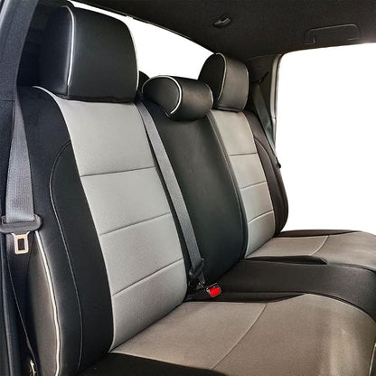 CocheFamilia Custom Fit Corolla Car Seat Covers for Select 2014 2015 2016 2017 2018 2019 Toyota Corolla L LE LE Eco XLE Sedan - Full Set,Leather (Black and Grey)