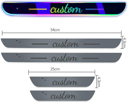 Custom LED Door Sill Lights with Logo Text - RGB LED Welcome Lights for Car (Color01)