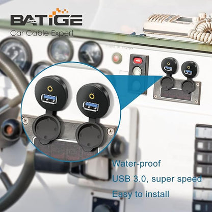 USB 3.0 & 3.5mm Car Mount Flush Cable, 3ft
