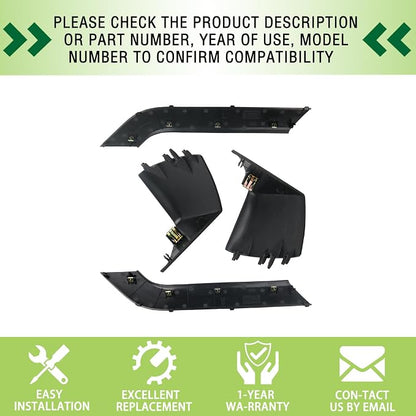 4PCS Door Armrest Cover Trim Kit Front&Rear Left Right Side Door Panel Arm Rest Bezel Set Black Compatible with 2014-2020 Chevy Silverado GMC Sierra Double Cab