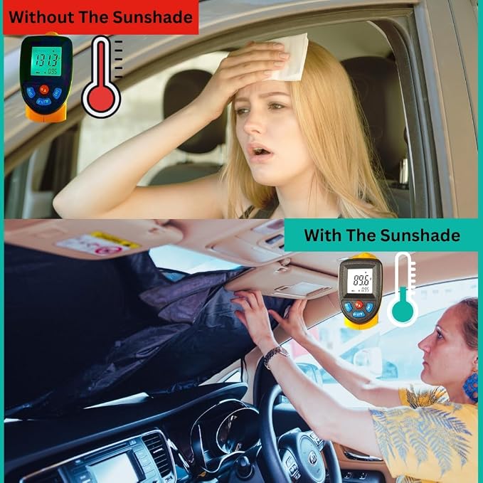 Windshield Sun Shade | Compatible for Rivian R1T R1S (2022-2026) | Certified 99.87% UVB & 99.02% UVA Car Sun Shade. Award Winning Sunshade - Patented Technology | Car Shades by Kinder Fluff