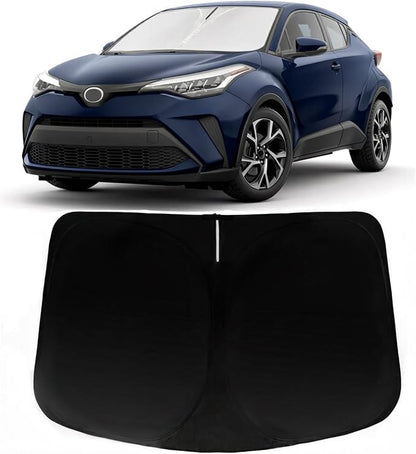 Windshield Sun Shade for Toyota C-HR 2018-2024, Car Front Window Sunshade with 240T Sun Visor Protector Blocks UV Rays Heat Sun Shield Accessories (Toyota CHR)