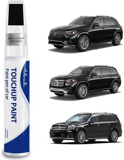 Jet Black(040/9040) Touch Up Paint for Mercedes-Benz Car Paint Pen Scratch Repair Two-In-One Touch Up Paint Automotive Paint Pen for Mercedes Benz A/C/E/G/M/GL/GLA/GLB/GLC/CLS/SL/SLC