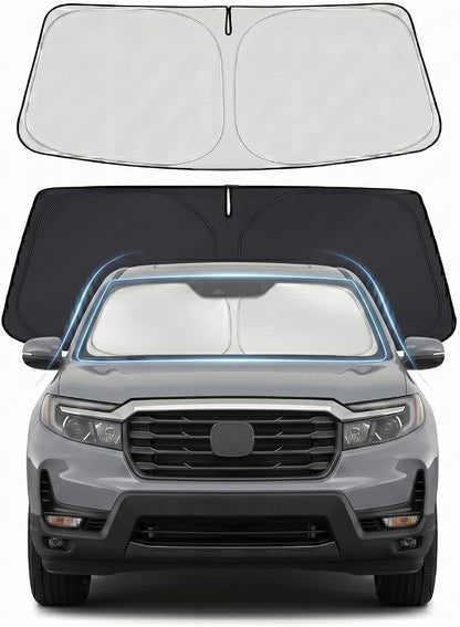 Custom Fit Windshield Sun Shade for Honda Passport 2019-2025 | Perfect Vehicle Fit, Cooler Interior, Blocks UV Rays, Stronger Frame, Easy Fold & Store
