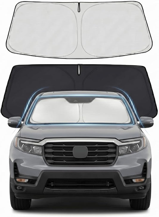 Custom Fit Windshield Sun Shade for Honda Passport 2019-2025 | Perfect Vehicle Fit, Cooler Interior, Blocks UV Rays, Stronger Frame, Easy Fold & Store