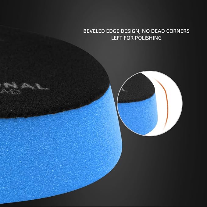 Blue T60 Moderate-Cut Foam Polishing Pads, SPTA 1Pc 3.5 Inch Face for 3 Inch 80mm Backing Plate Compound Buffing Sponge Pads for Car Buffer Polisher Compounding, Polishing and Waxing -FPTSS3G
