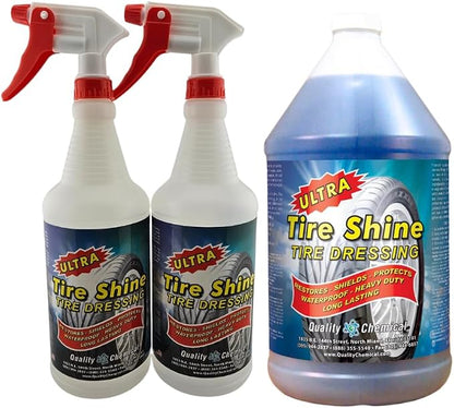 Quality Chemical Ultra Tire Shine Solvent-Based Tire Dressing - Best Tire Shine - Cover All Tire Shine for an Extreme Tire Shine - 128 oz (Combo)