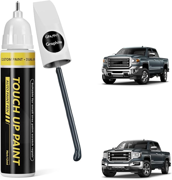 (Graphite (GPA/9V1) Car Touch Up Paint for GMC, Car Paint Scratch Repair Kit, Quick & Easy Solution, 2 in 1 Scratch Remover Pen with Color-Matched