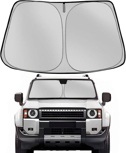 Windshield Sun Shade for 2024 2025 2026 Toyota Land Cruiser Foldable Sun Sunshade for Car Front Window Blocks UV Rays and Heat Automotive Interior Protector Custom Fit Accessories