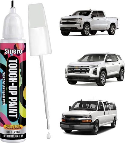 Summit White (WA8624) for Chevy Touch Up Paint, Olympic White Touchup Paint Pen Exact Color Match Scratch Repair Compatible with Chevrolet Silverado Equinox Tahoe Colorado Blazer Express
