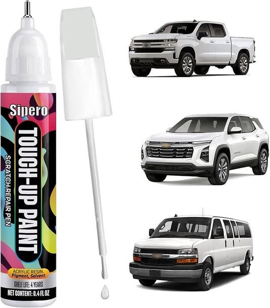 Summit White (WA8624) for Chevy Touch Up Paint, Olympic White Touchup Paint Pen Exact Color Match Scratch Repair Compatible with Chevrolet Silverado Equinox Tahoe Colorado Blazer Express