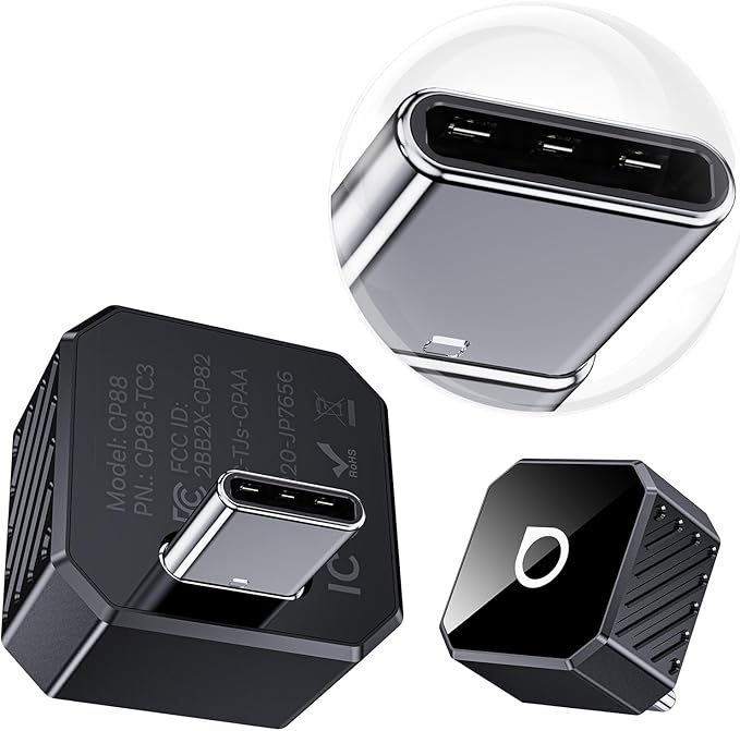 OTTOCAST Mini 3.0 Black 2-in-1 Wireless CarPlay & Android Auto Adapter – Plug & Play for iPhone/Android, Dual-Phone Memory, Dual-Band WiFi (2.4/5GHz), Auto-Reconnect (USB Type-C)