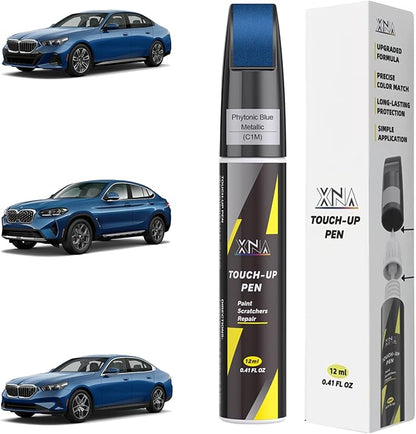 XNA Phytonic Blue Metallic(C1M) for BMW Touch Up Paint, Car Scratch Remover for Nicks and Chips Repair, 2-In-1 Quick & Easy Fix Car Scratch Repair Kit with Exact Color-Matched