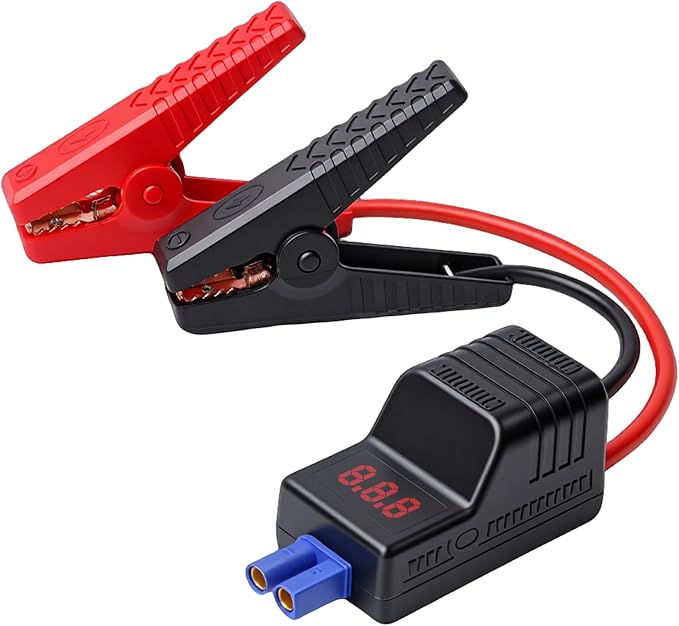 Mayspare 10AWG EC5 Smart Jump Starter Clamps, Heavy Duty Replacement Alligator Clips for 12V Portable Car Battery Booster, Universal for SUV/Truck/RV (LCD Screen)
