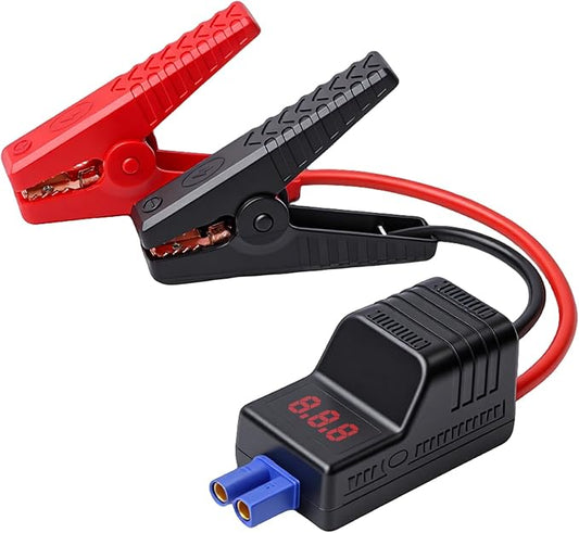 Mayspare 10AWG EC5 Smart Jump Starter Clamps, Heavy Duty Replacement Alligator Clips for 12V Portable Car Battery Booster, Universal for SUV/Truck/RV (LCD Screen)