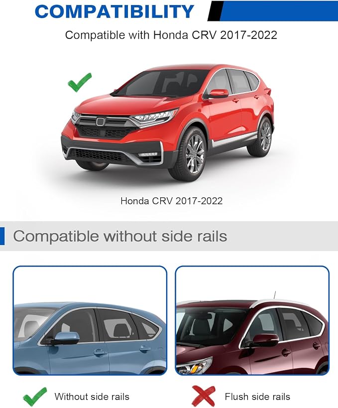 Wonderdriver 330lbs Roof Rack Cross Bars Fit for Honda CRV CR-V 2017 2018 2019 2020 2021 2022 (Without Side Rails), Heavy Duty Roof Rails Crossbars (Cutting the molding Trim) Cargo Carrier Luggage