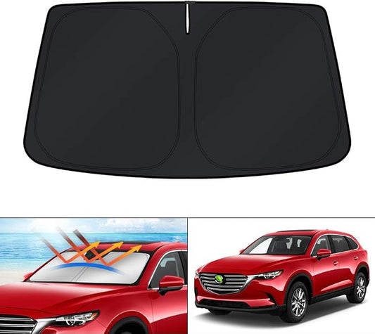 KUST Windshield Sun Shade for Mazda CX-9 2016-2024 2025 2026 CX9 Accessories Sunshade Window Sun Visor Protector Foldable Blocks UV Rays Keep Car Cool