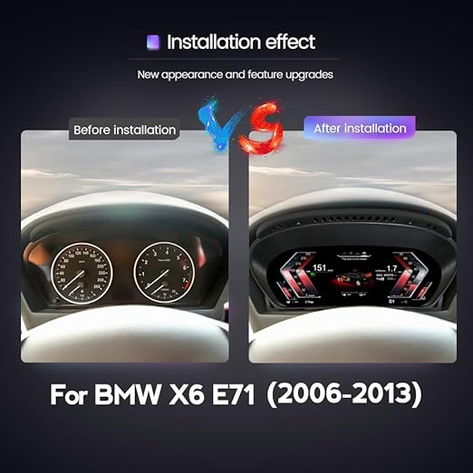 12.3 Inch Digital Gauge Cluster Virtual Cockpit for BMW X6 E71 E72 2007-2013 LCD Instrument Dashboard Speedometer Screen Panel Head Unit