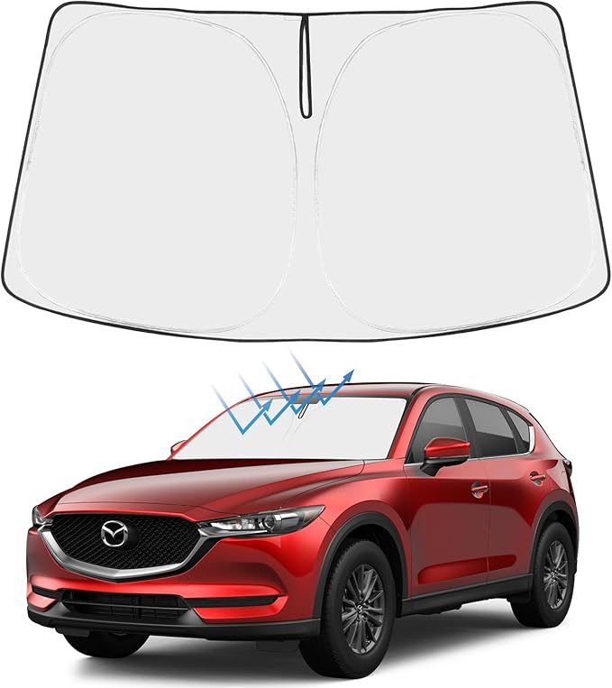 Proadsy Windshield Sun Shade for Mazda CX-30 2020-2025 2026 CX30 Accessories 4-Layer Foldable Front Sunshade Protector Sun Visor Blocks UV Rays Keep Car Cooler