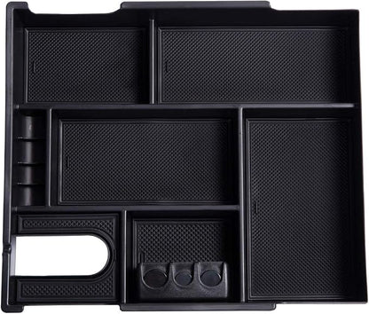 JDMCAR Compatible with Toyota Tundra Accessories 2014-2021 Center Console Organizer, Insert ABS Black Materials Tray, Armrest Secondary Storage Box - Full Tray