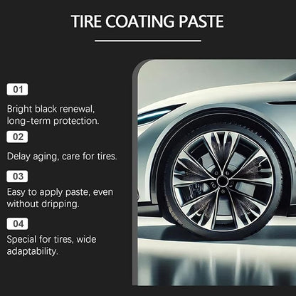 Car Tire Polishing Paste, UV Protection Tire Shine Coating Paste, Anti-Oxidation Restorer Cleaner with Sponge, Long Lasting Gloss for Auto Tires Maintenance