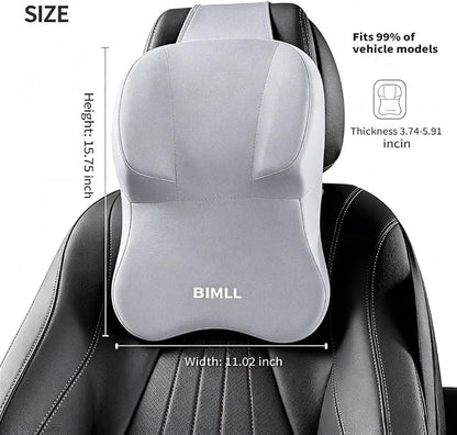 Lumbar Support Pillow for car，Car Neck Pillow Kit, Memory Foam Ergonomic Car Headrest and Lumbar Support for Driving Fatigue Relief, Comfort and Support Yougrayr Neck and Back (Grey)