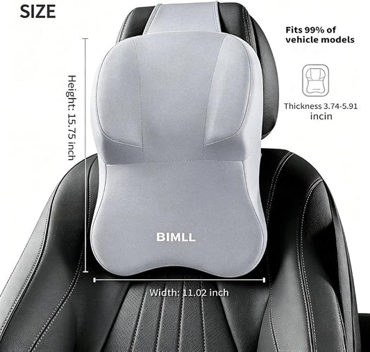 Lumbar Support Pillow for car，Car Neck Pillow Kit, Memory Foam Ergonomic Car Headrest and Lumbar Support for Driving Fatigue Relief, Comfort and Support Yougrayr Neck and Back (Grey)