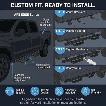 APS Edge Drop Step Running Boards for F-Series SuperCrew