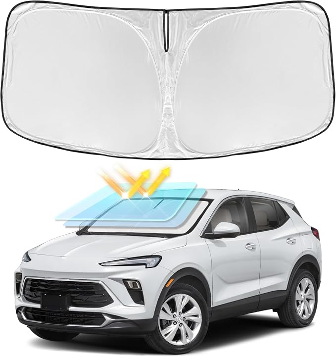for Buick Encore GX 2020-2024 2025 2026 Windshield Sun Shade - 4 Layers Car Sunshades Front Windows Shade Cover Custom Fit for Encore Sun Visor 250T Retractable Shade Blocks UV Rays Car Accessories