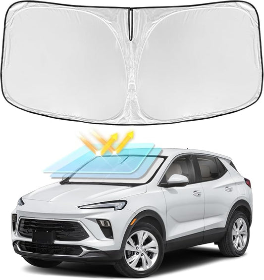 for Buick Encore GX 2020-2024 2025 2026 Windshield Sun Shade - 4 Layers Car Sunshades Front Windows Shade Cover Custom Fit for Encore Sun Visor 250T Retractable Shade Blocks UV Rays Car Accessories
