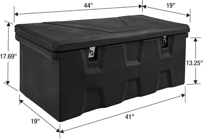 Buyers Products 1712240 Black Poly All-Purpose Storage Chest , 6.3 cu. ft, Made In The USA, Dent-Resistant Lockable Storage Box for Truck, Trailer, Dock, or Deck, High-Density Polyethylene
