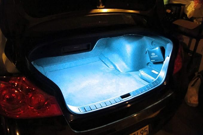 iJDMTOY 18-SMD-5050 LED Strip Light Compatible with Car Trunk Cargo Area or Interior Illumination, Ice Blue