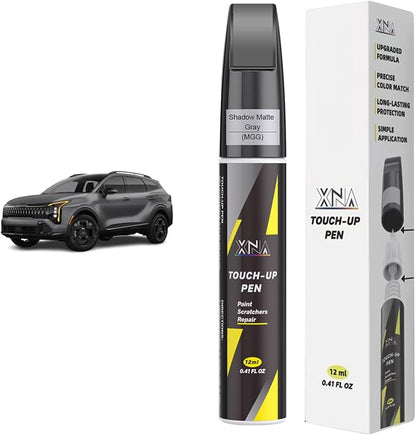XNA Shadow Matte Gray(MGG) for KIA Touch Up Paint, 2 in 1 Car Scratch Remover with Pen Tip and Brush, Exact Color-Matched for Car Paint Scratch Repair, Quick & Easy Fix Chips and Nicks