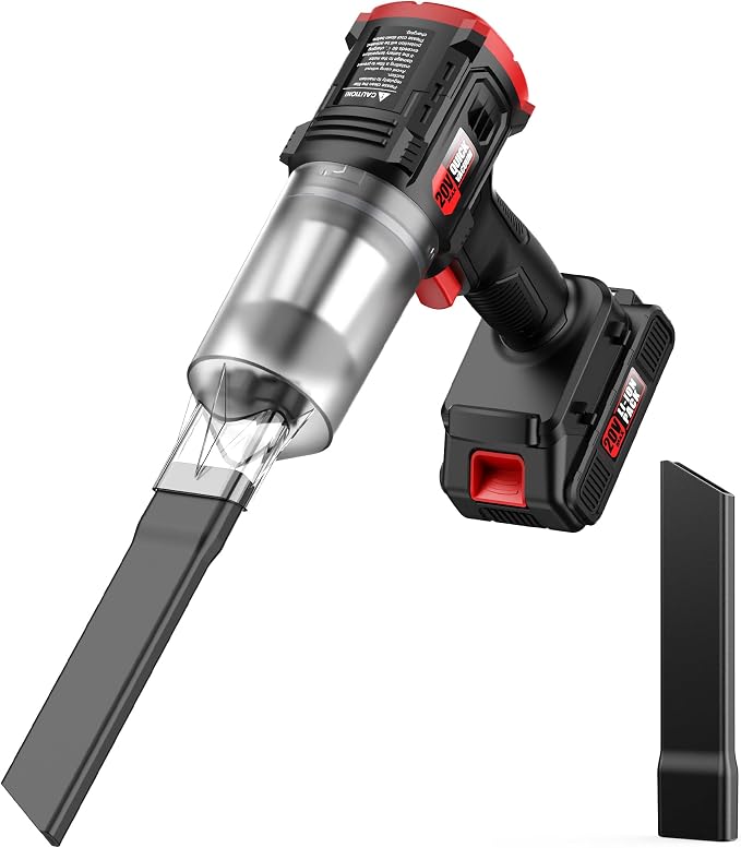 Car Vacuum Cordless, 35000PA Strong Suction Handheld Vacuum with 2 Detachable Batteries, 60Min Runtime Portable Vacuum Cleaner for Car Detailing, Pet Hair, Home Couch & Office, 350ML XL Dust Cup