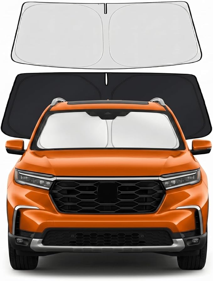 Windshield Sun Shade Sunshade for Honda Pilot 2016-2026 | Custom Fit Windshield Cover, Blocks UV Rays, Double-Layer Heat Shield, Durable Frame, Easy Fold & Storage