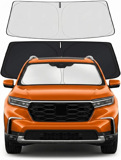 Windshield Sun Shade Sunshade for Honda Pilot 2016-2026 | Custom Fit Windshield Cover, Blocks UV Rays, Double-Layer Heat Shield, Durable Frame, Easy Fold & Storage